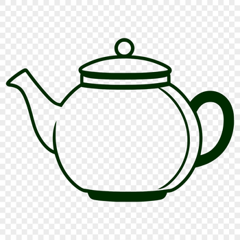 A vector illustration of a teapot, suitable for various design applications.