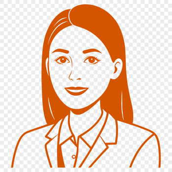 A professional illustration of a woman in education attire, representing a teacher.