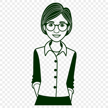 A vector illustration of a female teacher in a professional setting, representing the education profession.