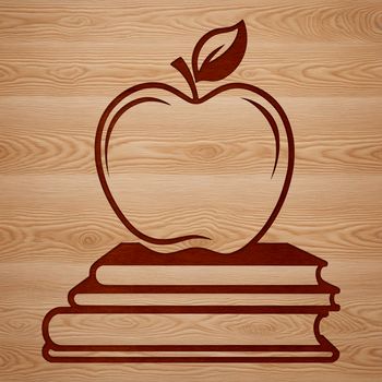 A digital illustration of an open book with an apple emblem on the cover, suitable for educational and professional uses.