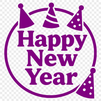 A minimalist illustration of a new year, featuring decorative quotes and ornaments.