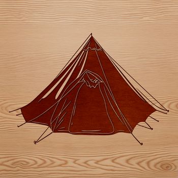 A simple tent illustration with clean lines and basic shapes, ideal for vector art designs.
