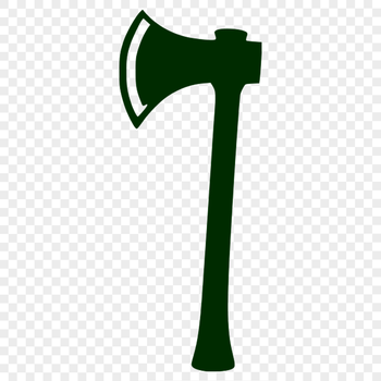 Illustration of a wooden-handled axe head with a curved blade, suitable for vector graphics and cutting machine designs.