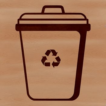 A simple, illustrative design of a standard trash can, suitable for graphic projects and digital art.