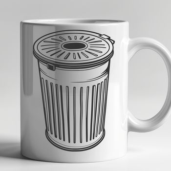 A simple illustration of a standard trash can with a lid, suitable for digital cutting machines or laser cutting.