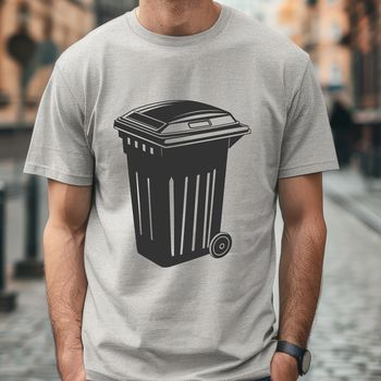 A simple design of a trash can for vector art projects.