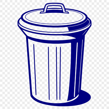 A simple illustration of a trash can with a lid, perfect for vector design and commercial or personal use.