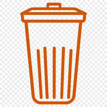 A simple, scalable vector graphic illustration of a trash can bin, suitable for various uses and designs.