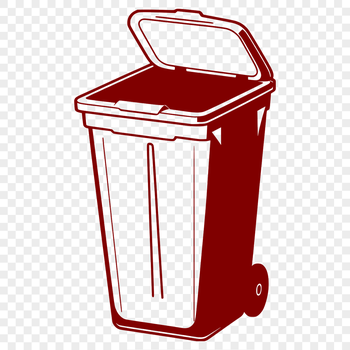 A simple, modern trash can icon made from vector lines.