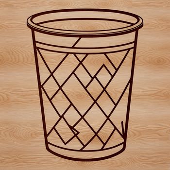 Illustrative vector design of a trash can for graphic representation.