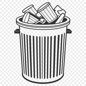 A simple vector illustration of a trash can bin with a lid, ideal for use in design projects.
