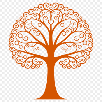 A stylized illustration of a single tree, created as a scalable vector graphic (SVG) for digital use.