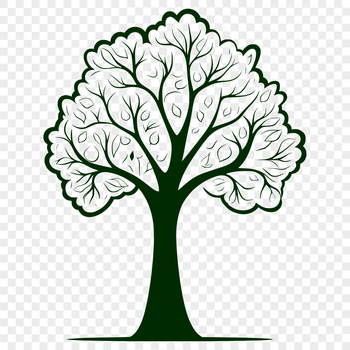 A stylized tree illustration designed as vector art, suitable for various digital applications.