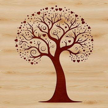 A detailed vector illustration of a tree in various shapes and forms.