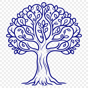 A stylized illustration of a tree, suitable for vector graphics and cutting machine designs.