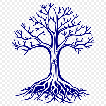 A simple illustration of a tree trunk with branches and leaves, suitable for digital design and cutting machine projects.