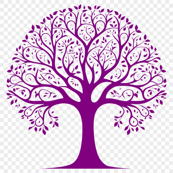 A stylized illustration of a tree made with vector lines, suitable for digital cutting machines or laser cutting.