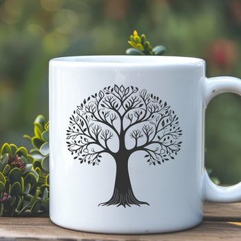 A stylized digital illustration of a tree for vector design projects.