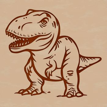 A prehistoric dinosaur illustration of a Tyrannosaurus Rex in vector format.