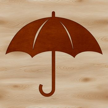 A simple silhouette of a traditional umbrella, designed as vector art.