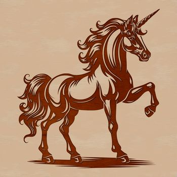 An illustration of a unicorn in a digital format, suitable for vector design and cutting machine use.