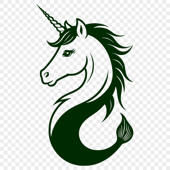 A mythical creature with the upper body of a mermaid and the lower body of a horse, designed as a vector graphic.