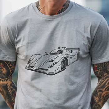 A sleek and modern racing vehicle with bold lines and vibrant colors, designed as a vector graphic for various uses.