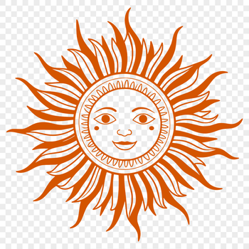 A stylized vector image of the sun, ideal for designs and crafts requiring clip art.