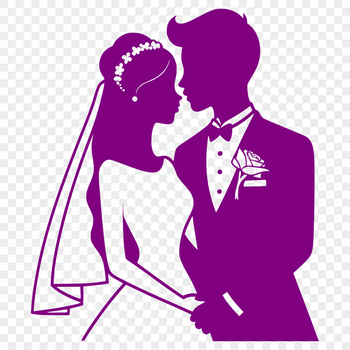 A traditional wedding illustration featuring a bride and groom, suitable for vector art designs.
