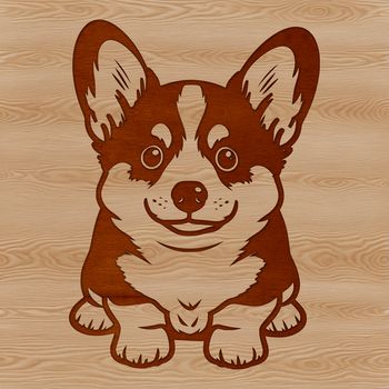 A vector illustration of a seated Welsh Corgi, suitable for digital crafting and design projects.