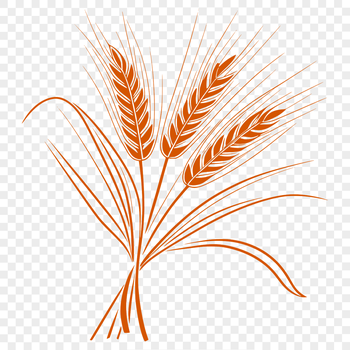 An illustration of a single wheat stalk in vector format, suitable for cutting machines and laser engraving.