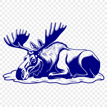 A sleeping wild animal, specifically a moose, rendered as a vector graphic.