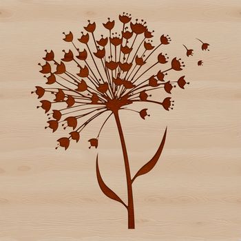An illustration of a single wild flower in bloom, showcasing its delicate petals and natural colors.