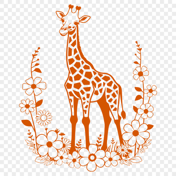 A tall, even-toed ungulate with long neck and legs, set against a simple background.