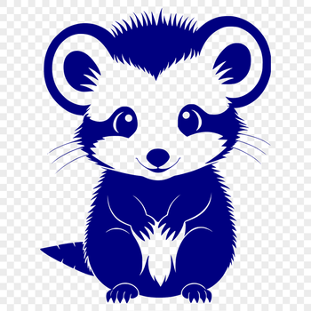 A high-quality digital illustration of a possum, a small wild mammal with distinctive features.