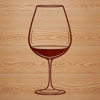 A stylized illustration of a glass of wine, suitable for digital use and customizable graphics.