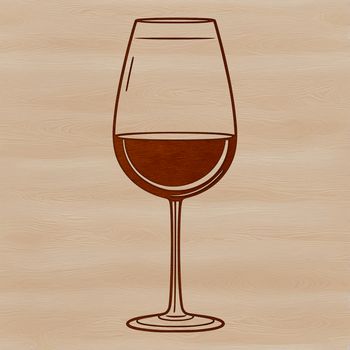 An abstract design element featuring a wine bottle or glass, suitable for graphic design projects.