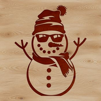 A standalone winter-themed snowman character made from vector graphics.