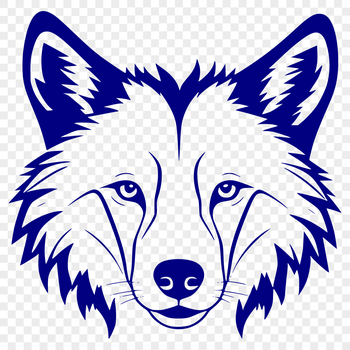 A high-quality SVG illustration of a wolf's head in profile, suitable for various digital design applications.