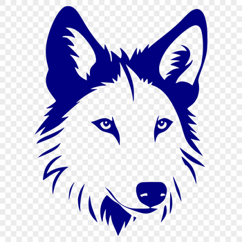 A high-quality digital illustration of a wolf's head, suitable for vector graphic designs.