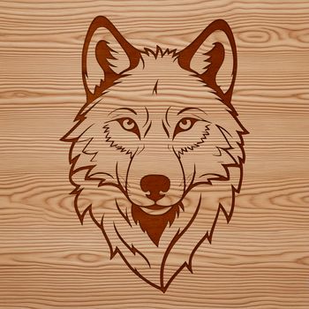 A digital illustration of a wolf's head, suitable for vector graphics and cutting machine designs.