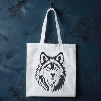 A vector illustration of a wolf's head, suitable for various design applications.