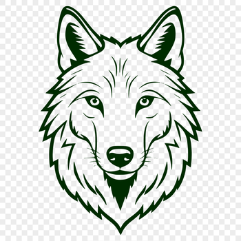 A wolf's head rendered as vector art, suitable for cutting machine designs or digital illustrations.