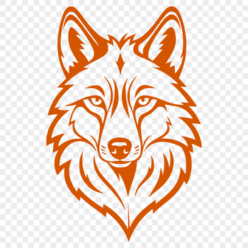 A high-quality digital illustration of a wolf's head in vector format.