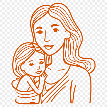 A single female figure in a simple outline style.