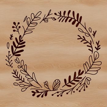 A handmade floral wreath design in vector format, suitable for various crafting tools.