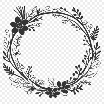 A floral wreath design created as an SVG file, suitable for cutting machines like Cricut or laser cutters.