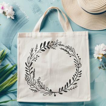 A floral wreath design made up of intricate shapes and patterns.