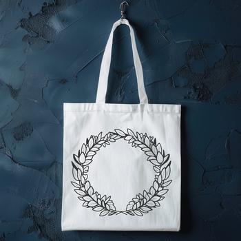A customizable vector art illustration of a decorative wreath for personal or commercial use.