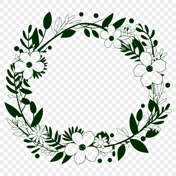 A floral wreath design created in vector format as a scalable SVG image.